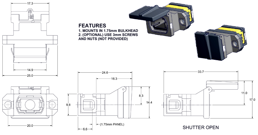 Shuttered MTP Adapter Drawing